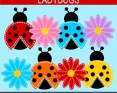 Ladybugs Clip Art Graphics - Digital Clipart Commercial Use - Instant Download Il_170x135