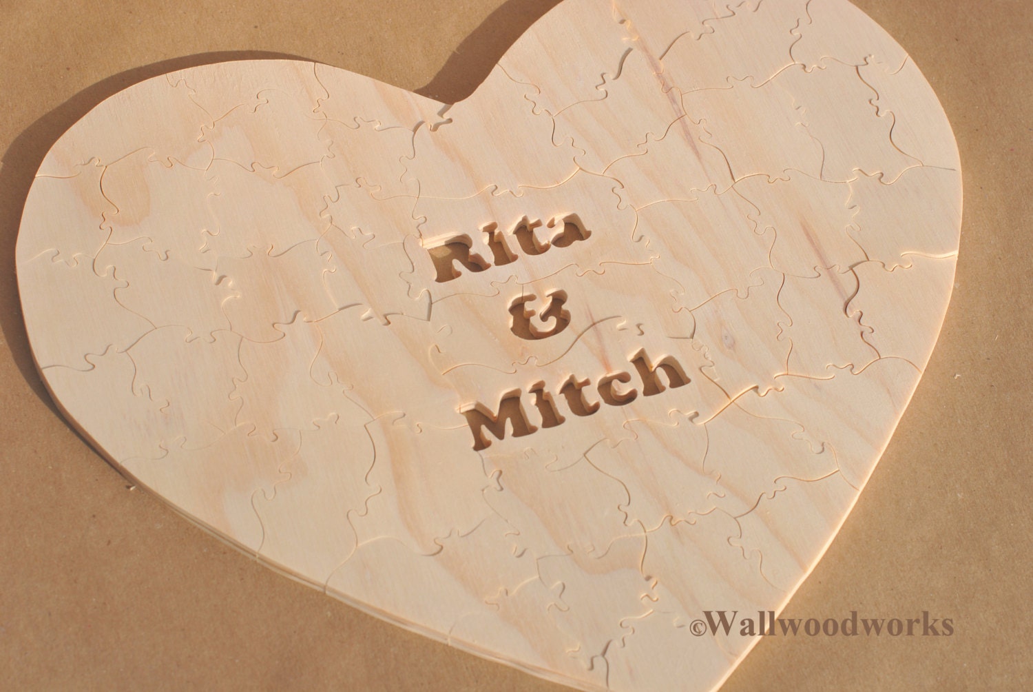 50 Piece Heart Wedding Guest Book Puzzle -  Wedding, Guestbook, Guest Book, Rustic and Alternative Wedding Decor