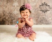 New Vintage style Dusty Rose Petti Romper, spring rompers, baby girls Rompers, Photo props, Baby outfit, toddler outfit, birthday outfit