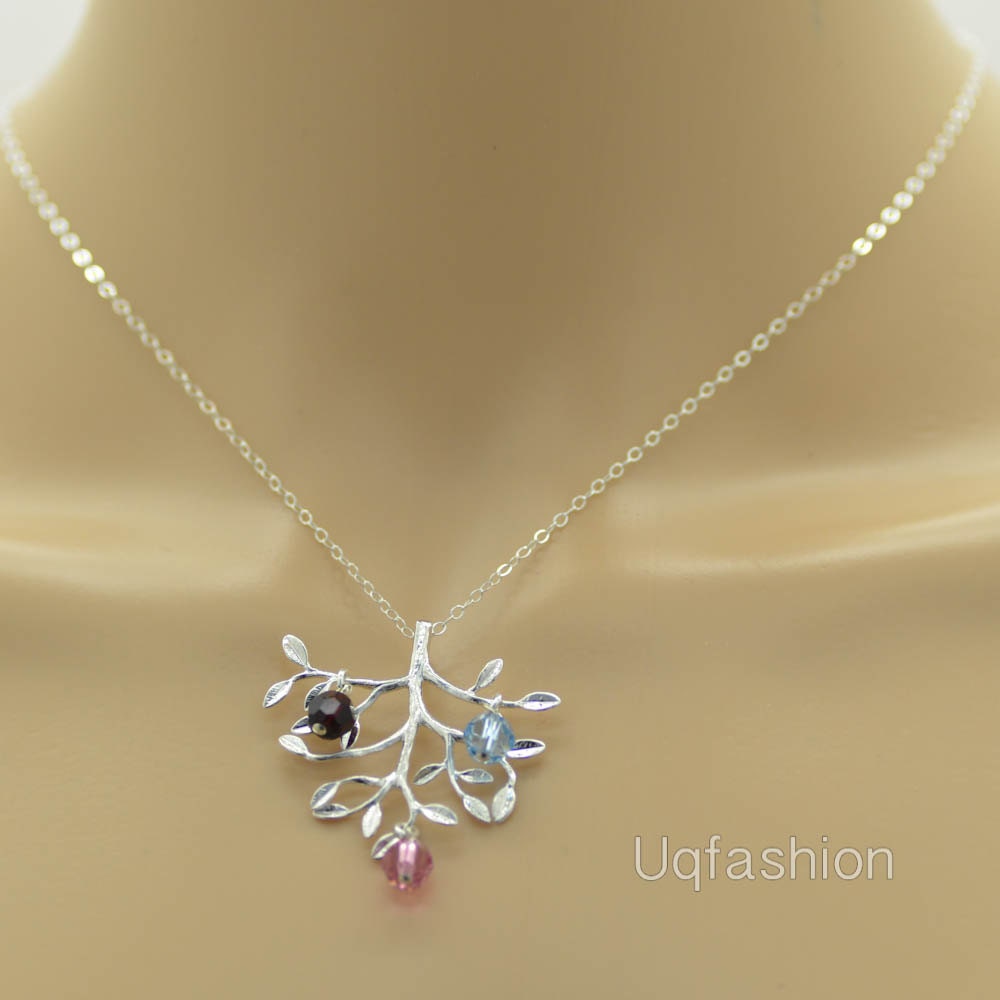 Customized Grandmother Necklace, Birthstone Necklace, Family Tree, Grandmother Jewelry, Mom Children, Mothers Christmas Gifts