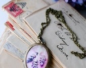 Lavender Photo Art Brass Locket