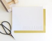 Letterpress Blind Impression Customized Stationery Set (helvetica condensed, upper case) - 100 Qty