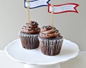 Red, white and blue cupcake toppers.  4th of July, Independence Day, celebration.