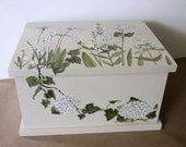 Botanical Painted Nature Box Custom Made Furniture Storage Garden Flowers Woodland Herbs Laurie Rohner