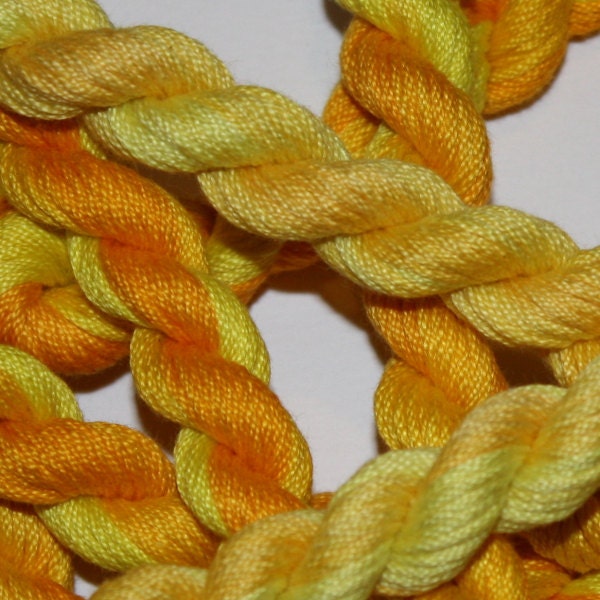Hand Dyed Stranded Cotton Embroidery Thread - sunshine and lemon yellows