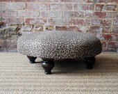 Brown Leopard Stool / Ottoman