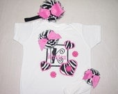 Personalized Baby Girl Zebra Onesie Custom Boutique Bodysuit Socks Headband Children Clothing Coming Home Outfit Newborn Infant Clothes