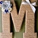 13" Twine Monogram Wreath with Customized Handcrafted Flowers