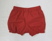 red cotton bloomers / shorts / diaper cover