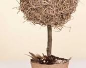 Easter topiary - Spring topiary - Rustic table top - Spring table decor neutral colors