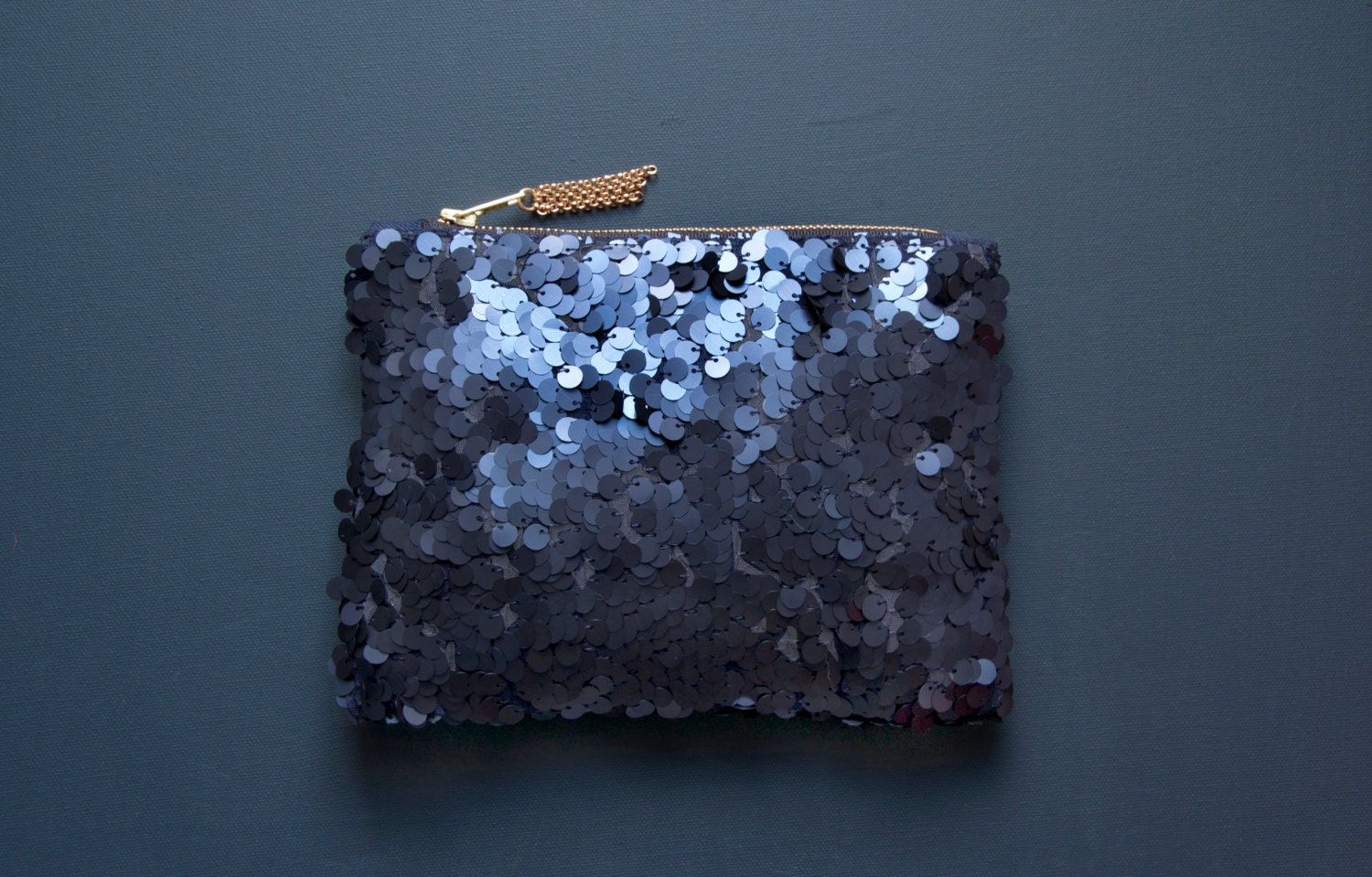 INDIGO SEQUIN Clutch. Navy Blue Sequin Clutch. Wedding Clutch.
