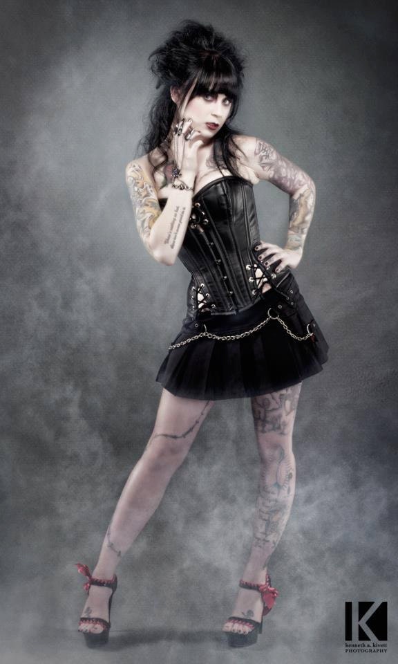 Meschantes Black Vegan Leather Overbust Thunder Corset - Your Size