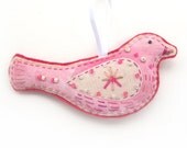 Bird Decoration/ Ornament - Pink and White