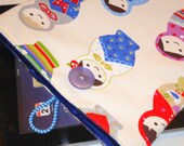 Matryoshkas Padded iPad Sleeve -- Nesting Dolls on White