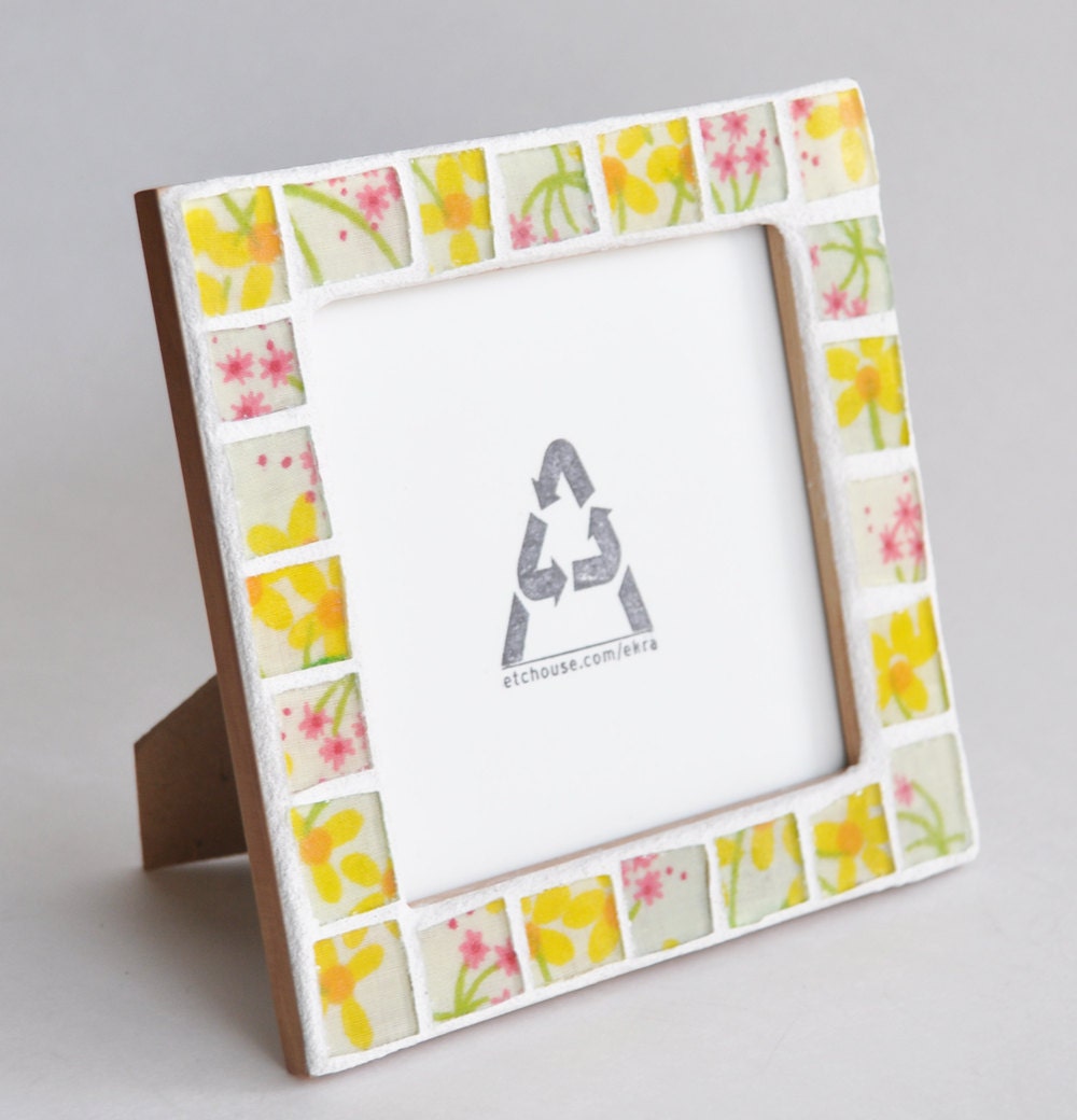 Teacher Appreciation Gift 4x4 Mosaic Picture Frame Yellow