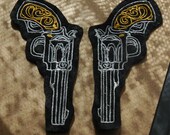 Bang Bang Gun Patch Set Felt Sew on Cardigan Sweater Steam Punk