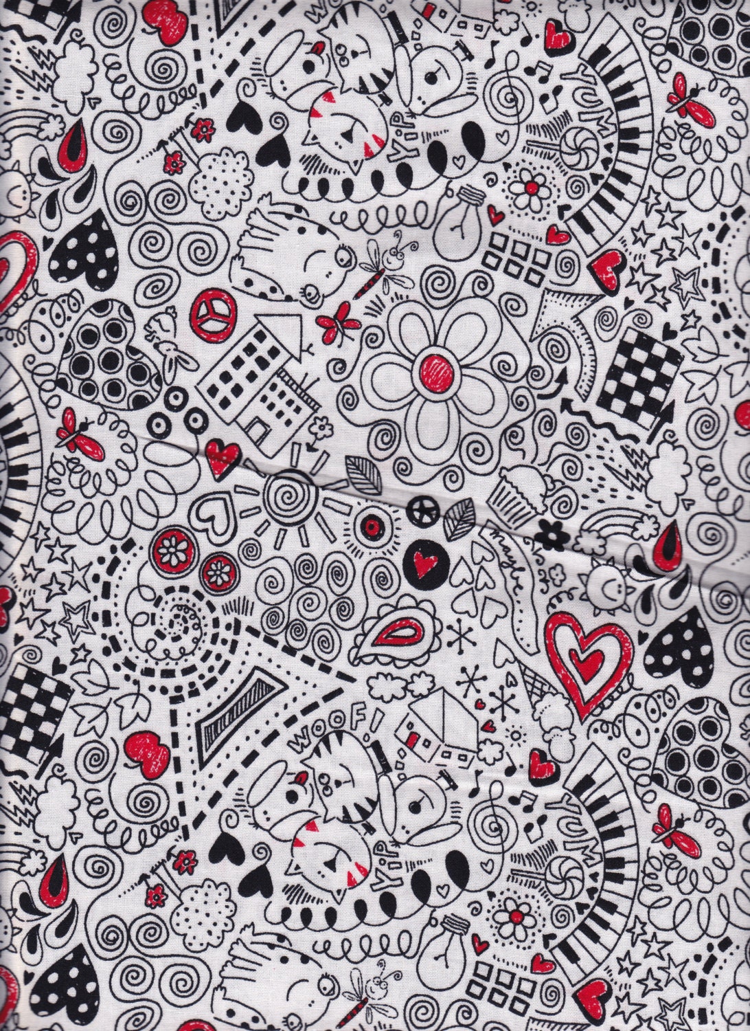 Fat quarter - White Scribble - Geek Chic - Timeless Treasures  cotton quilt fabric