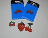 Cherries and Strawberry Applique Patch Applique Set of 5