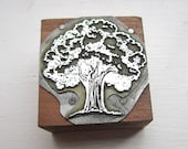 Antique Letterpress Printers Block Tree