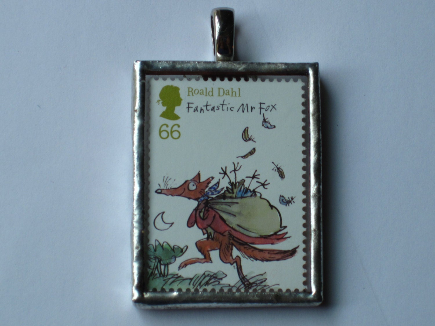 Postage Stamp Pendant - Fantastic Mr. Fox