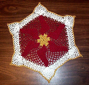 Crochet Doily Pattern, Christmas Pinwheel