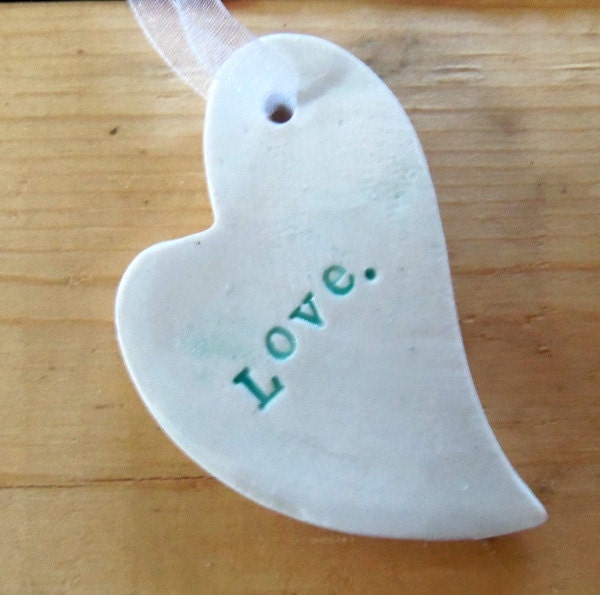Aqua Love Heart Ornament