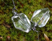 Faceted Glass Caged Drop Earrings