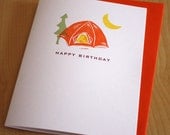Tent - Camping - Happy Birthday - Handmade Birthday Card