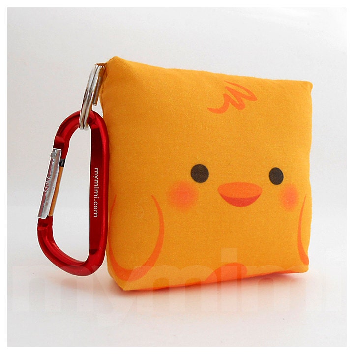 Toy Keychain, Stuffed Toy, Kawaii Print, Carabiner - Lucky Ducky