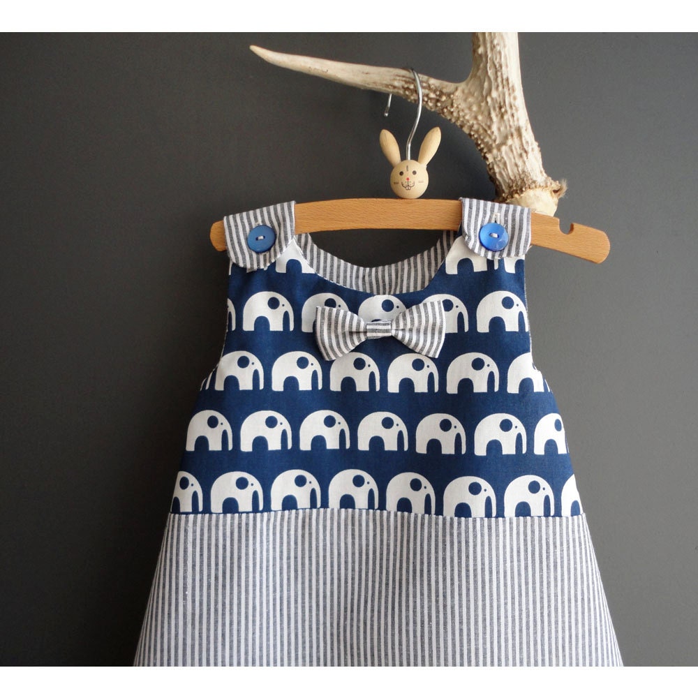 The Vivi Dress - Size 18 Months - Ready to Ship - One of a Kind Dress - Umbrella Prints Dress - Stand Apart - Party Dress - Dress and Bow