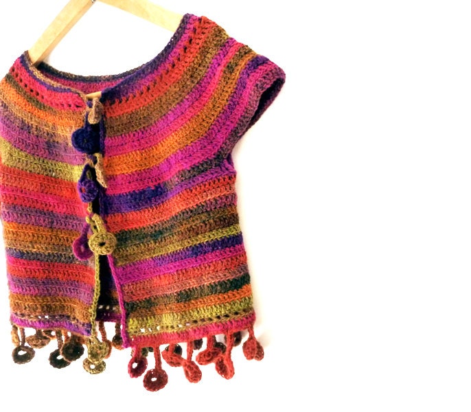 INSTANT DOWNLOAD Crochet pattern Pdf-  Dancing poppies cardigan - Women's sizes xs to xl