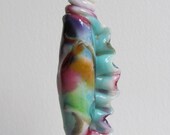 Rainbow Colored Bright Sea Shell Lampwork Glass Bead