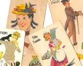 SALE OLD MAID Cards 6pcs 40s-60s Vintage Through The Decades