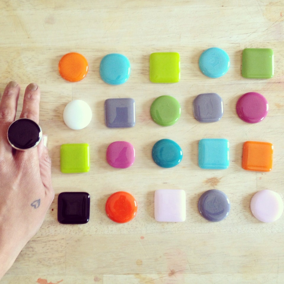 our signature polka-dot farrah ring custom in your choice of color