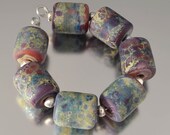KILLERBEEDZ1 - Coral Reef Barrels - 7 Lampwork RBarrel Beads