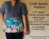 Instant Download: Craft Show Apron Vendor Show Apron Half with Zipper Pattern