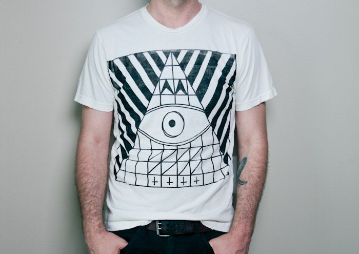 Pyramid Evil Eye White Tee