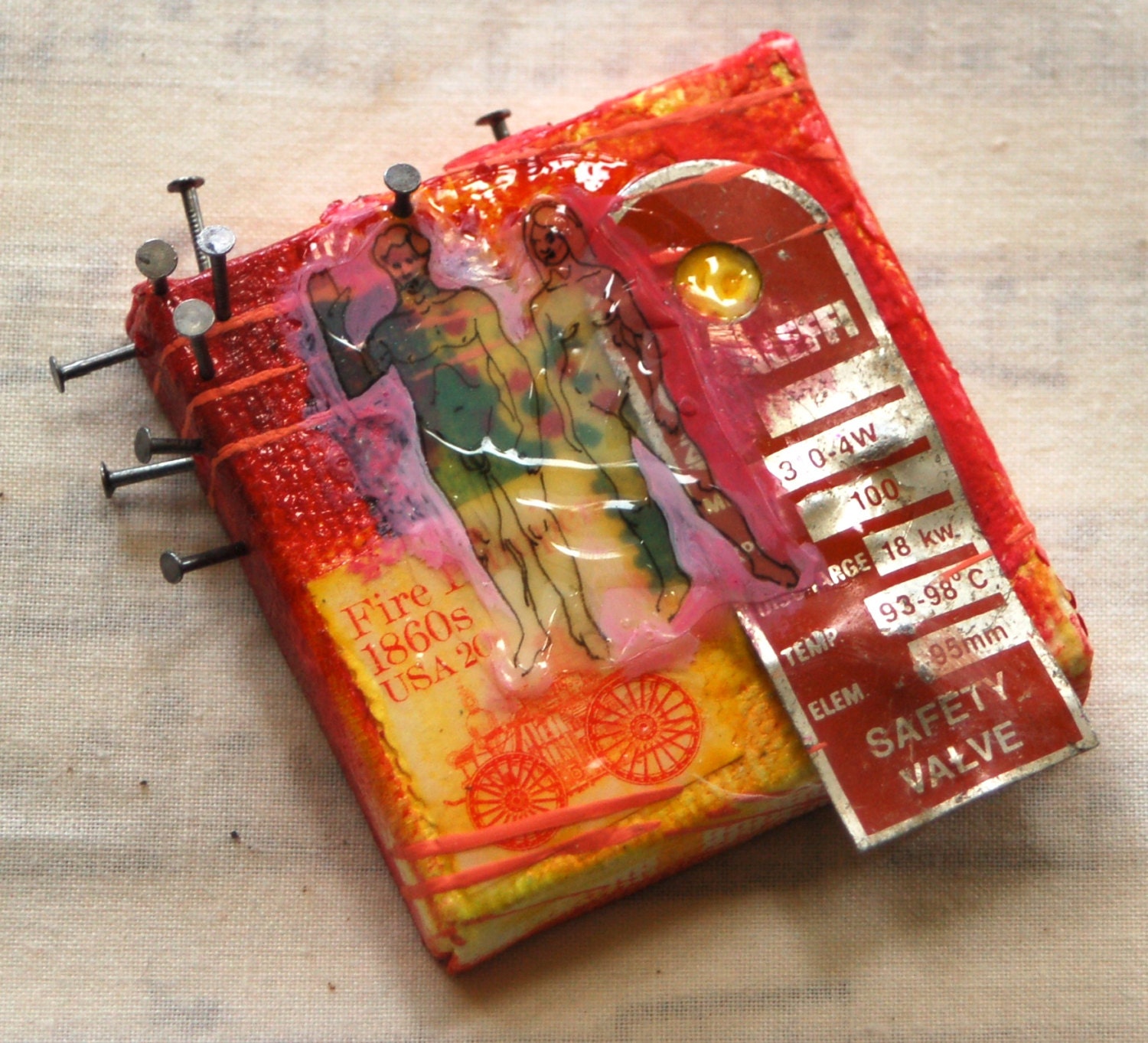 Heat of the Stars mixed media painting