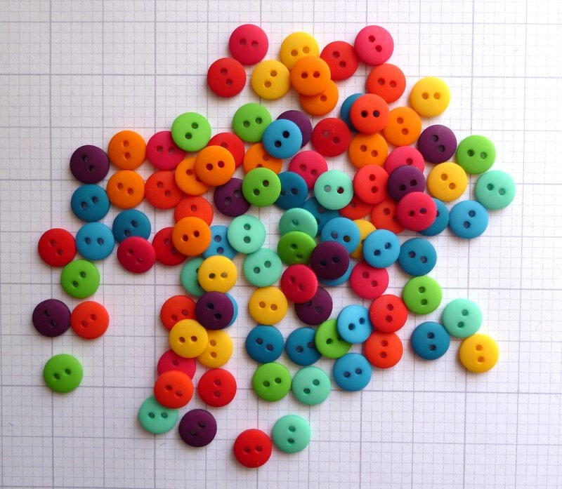 Teeny Tiny Buttons MIX BAG of 100 two hole