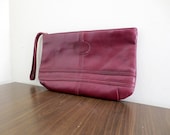 REDUCED Burgundy Leather Clutch for Kindle or Tablet