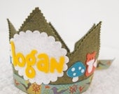 Waldorf Birthday Crown - Woodland Fox Birthday - Personalized Crown -