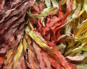 Hand Dyed Ribbon NUTMEG  Sparkle Black Edge  5 yards
