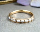 petite pearl stack ring ... 14k gold fill