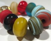 Handmade Lampwork Beads - Mix Set Small Shiny and Matte Rounds
