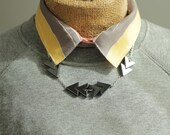 Arrow Collar Necklace // Silver Geometric Design // Chevron Jewelry