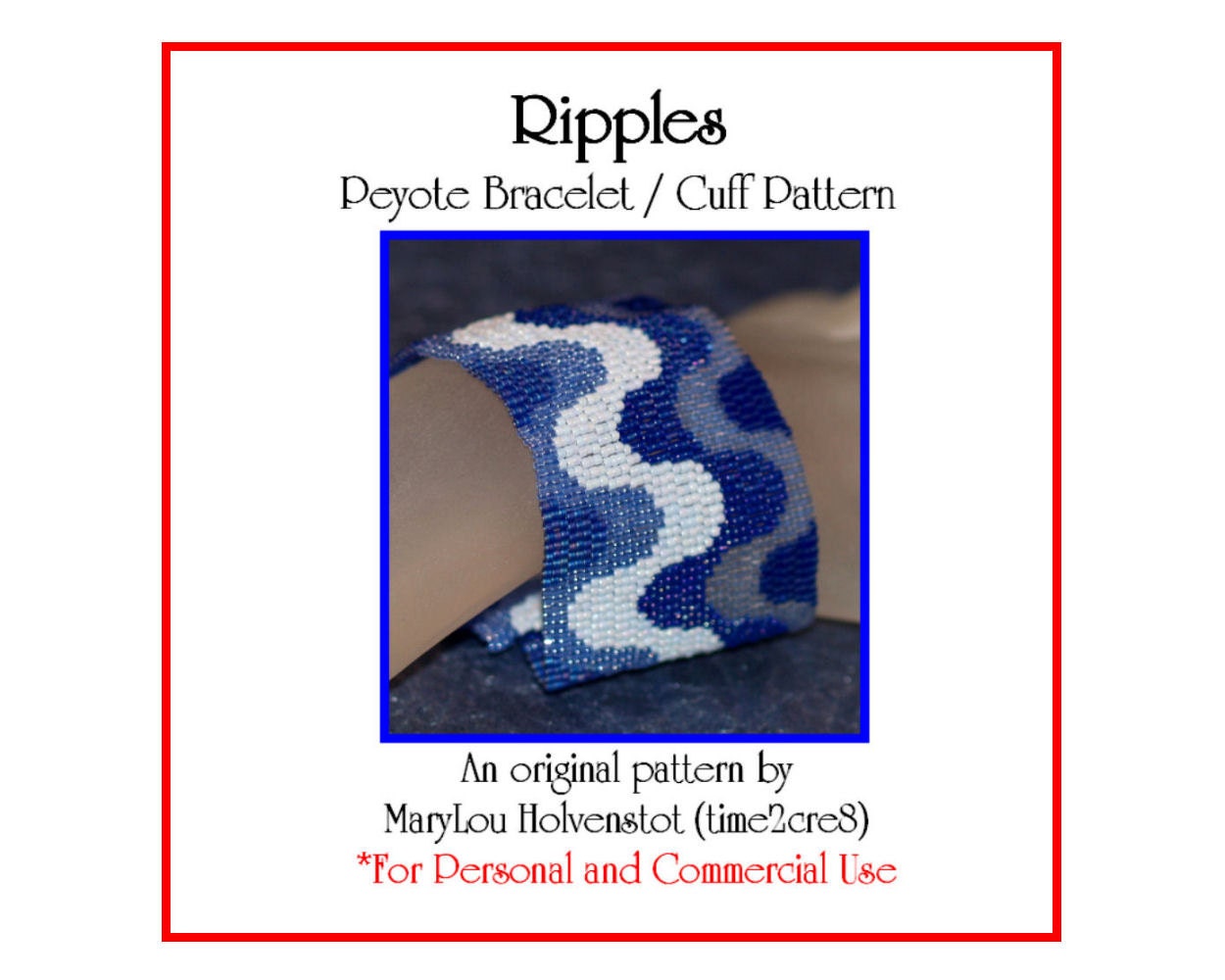 Peyote Bracelet Pattern ... RIPPLES ... Waves . Undulations . Curved Lines . Stripes . Ruffles . Jewelry Pattern . 3 for 2