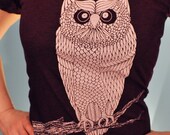 Owl on a Tree branch Women's Tshirt