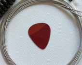 Guitar Pick in Red - Handmade From Recycled Vinyl Record - Gift for Musicians, Rockers, Vinyl Collectors