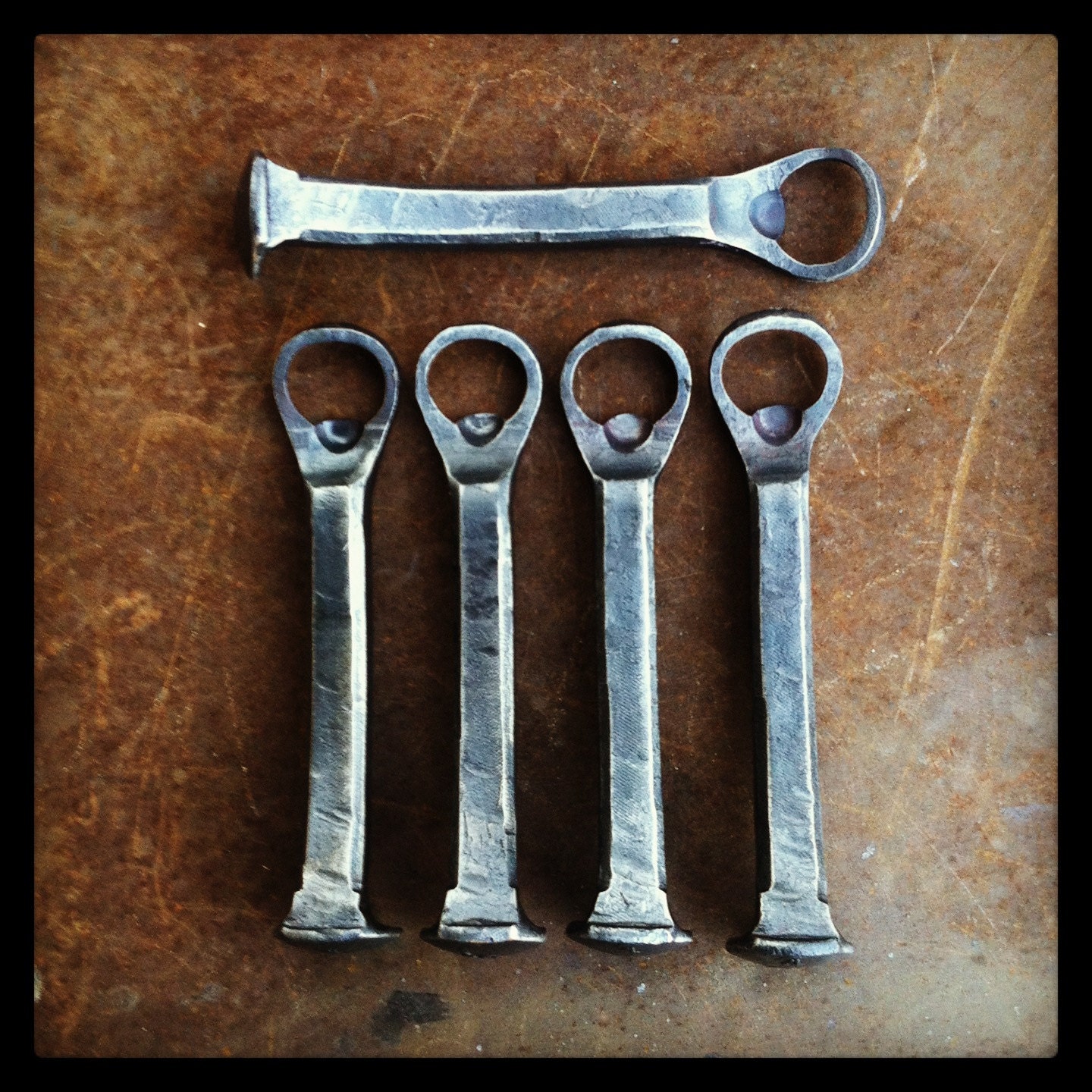 5 Personalized Groomsmen Gifts - railroad spike bottler openers - item B16