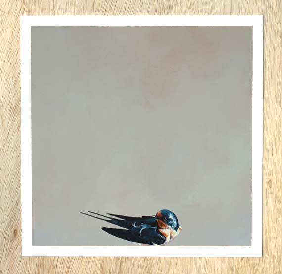 In The Late Summer Evening, The Great Storm But A Dark Line On The Horizon - bird 12 x 12 FINE ART PRINT
